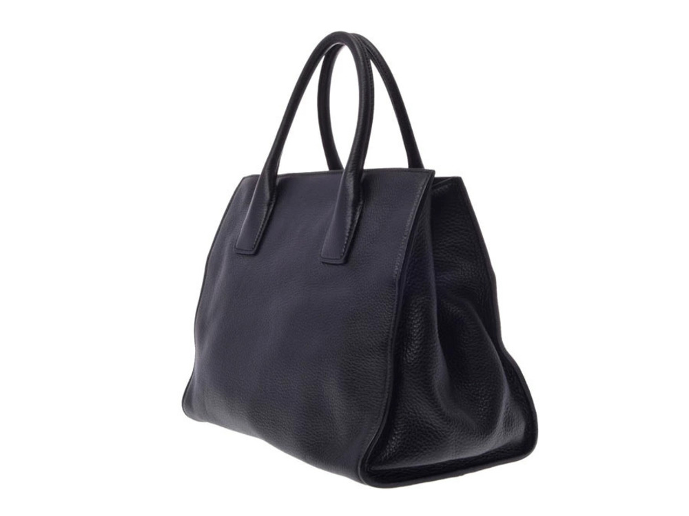 Prada black card strap handbag leather